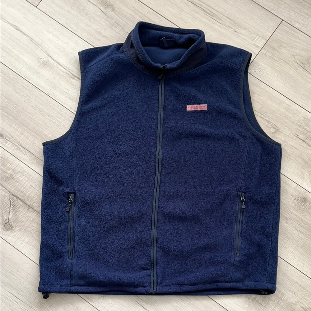 Men's Navy Vinyard Vines Fleece Vest size XL